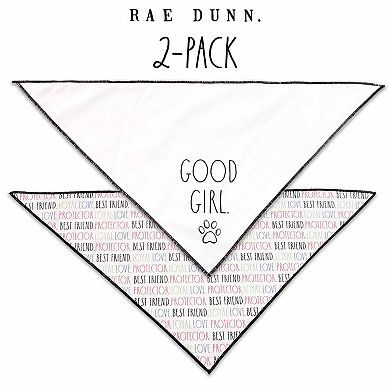Rae Dunn Good Girl Pet Bandanna 2-Pack