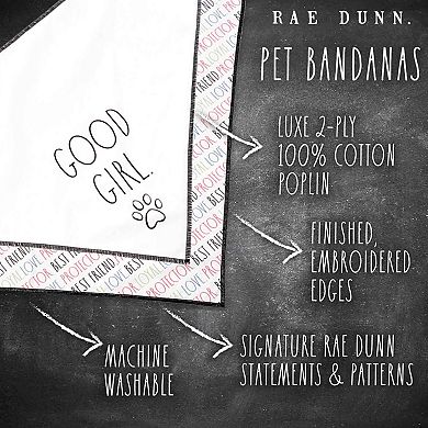 Rae Dunn Good Girl Pet Bandanna 2-Pack