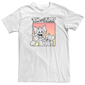 Big & Tall Tom And Jerry Cartoon Thumbs Up Box Logo Tee
