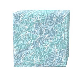 Napkin Set of 4, 100% Cotton, 20x20", Splashes of Waves