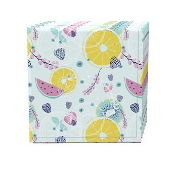 Napkin Set of 4, 100% Cotton, 20x20", Summertime Design