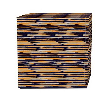 Napkin Set of 4, 100% Cotton, 20x20", Orange Brush Stroke