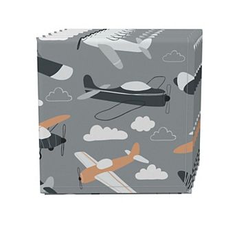 Napkin Set of 4, 100% Cotton, 20x20", Retro Planes in the Sky