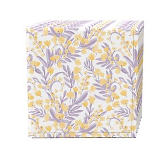 Napkin Set of 4, 100% Cotton, 20x20", Violet Floral