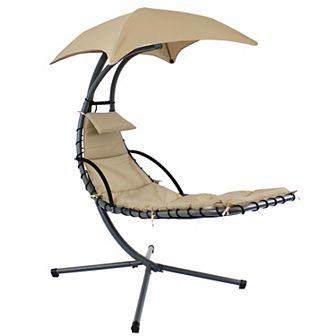 Sunnydaze Floating Lounge with Umbrella/Cushion and Stand