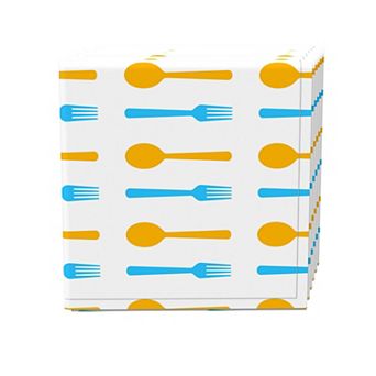 Napkin Set of 4, 100% Cotton, 20x20", Spoons & Forks