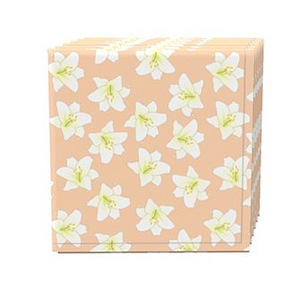 Napkin Set of 4, 100% Cotton, 20x20", Springtime Lilies