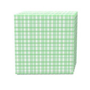 Napkin Set of 4, 100% Cotton, 20x20", Vintage Green Check