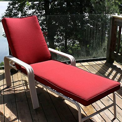Sunnydaze Olefin Chaise Lounge Indoor and Outdoor Chair Cushion - Red
