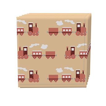 Napkin Set of 4, 100% Cotton, 20x20", Steam Locomotives