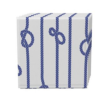 Napkin Set of 4, 100% Cotton, 20x20", Vertical Rope Knot Stripe