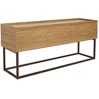 Sunnydaze Industrial-Style MDP Buffet Table - Brown - 54.75 in