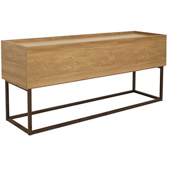 Sunnydaze Industrial-Style MDP Buffet Table - Brown - 54.75 in
