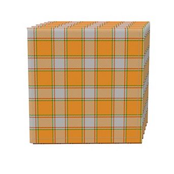 Napkin Set of 4, 100% Cotton, 20x20", Rustic Fall Color Plaid