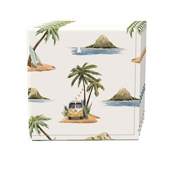 Napkin Set of 4, 100% Cotton, 20x20", Retro Surf