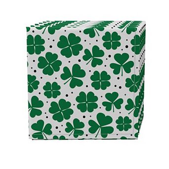 Napkin Set of 4, 100% Cotton, 20x20", St. Patrick's Day Shamrock Decoration