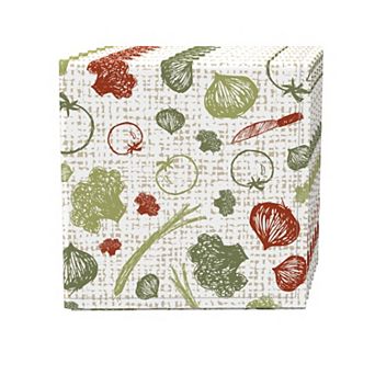 Napkin Set of 4, 100% Cotton, 20x20", Veggie Sketch