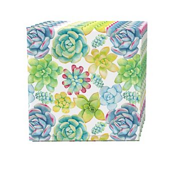 Napkin Set of 4, 100% Cotton, 20x20", Vibrant Succulents