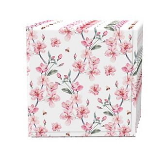 Napkin Set of 4, 100% Cotton, 20x20", Pink Floral Blossom