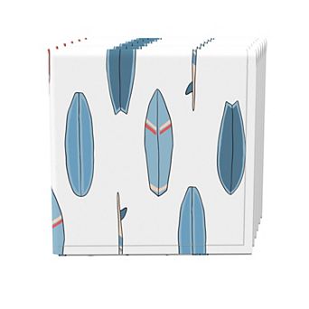 Napkin Set of 4, 100% Cotton, 20x20", Surfboard Repeat