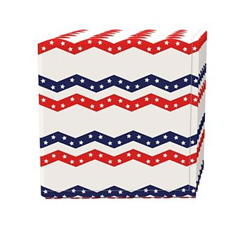 Napkin Set of 4, 100% Cotton, 20x20", Patriotic Chevron