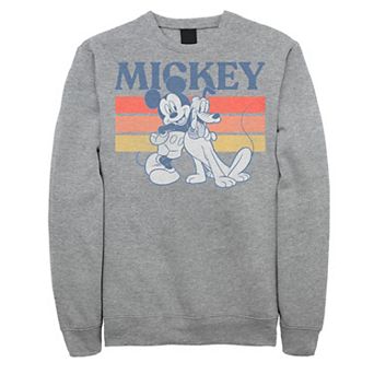 Disney's Mickey And Friends Mickey And Pluto Men's Retro Line Sweatshirt