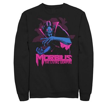 Men's Marvel Morbius The Living Vampire Neon Comic Portrait Sweatshirt