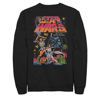 Big & Tall Star Wars Luke Skywalker Princess Leia Star Duel Comic Sweatshirt