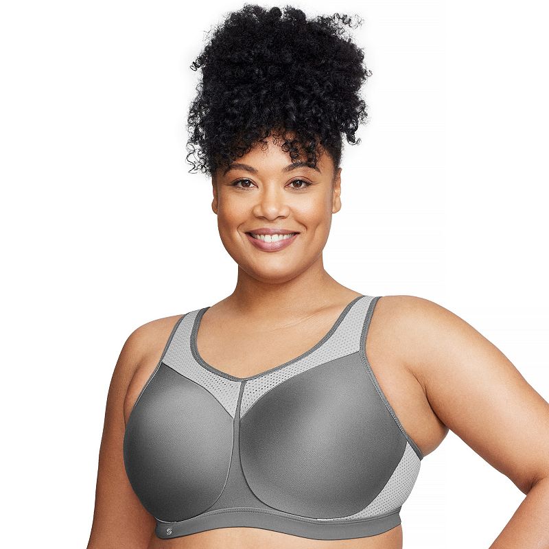 Glamorise High-Impact Underwire Sports Bra 9066, Women's, Size: 34 Dd, Gray