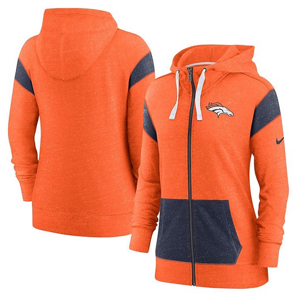 Denver Broncos Fanatics Branded Women's Lock It Down Pullover Hoodie -  Navy/Orange