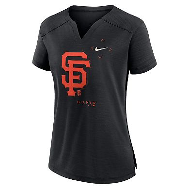 Women's Nike Black San Francisco Giants Pure Pride Boxy Performance Notch Neck T-Shirt