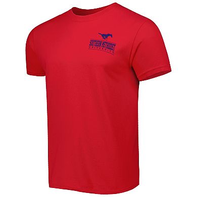 Men's Red SMU Mustangs Logo Campus Icon T-Shirt