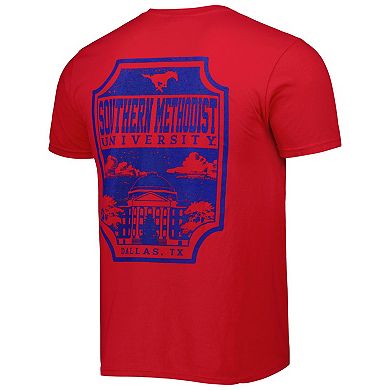 Men's Red SMU Mustangs Logo Campus Icon T-Shirt