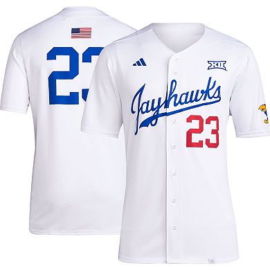 Men's adidas White Kansas Jayhawks Team Baseball Jersey