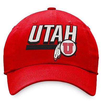 Men's Top of the World Red Utah Utes Slice Adjustable Hat