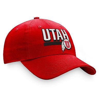 Men's Top of the World Red Utah Utes Slice Adjustable Hat