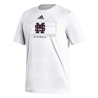 Men's adidas White Mississippi State Bulldogs Locker Lines Baseball Fresh T-Shirt