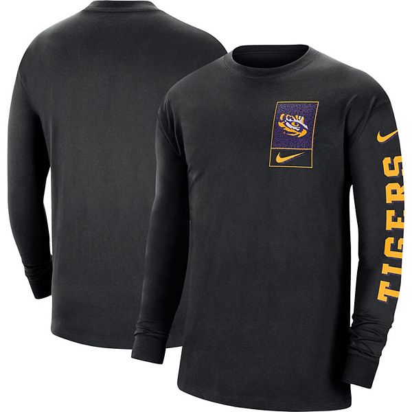 Men's Nike Black LSU Tigers Seasonal Max90 2-Hit Long Sleeve T-Shirt