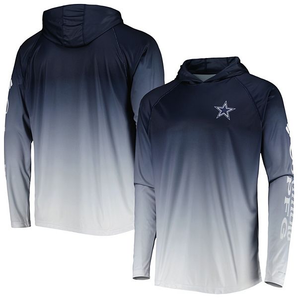 Men's Columbia Gray Dallas Cowboys Terminal Tackle Omni-Shade Omni-Wick Raglan Long Sleeve T-Shirt Size: Small