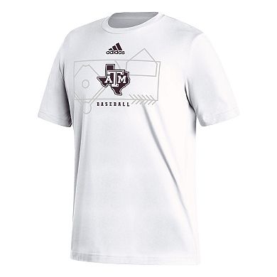 Men's adidas White Texas A&M Aggies Locker Lines Baseball Fresh T-Shirt