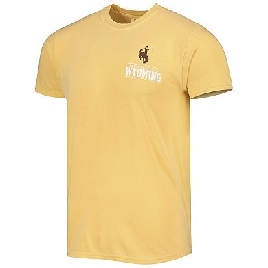 Men's Gold Wyoming Cowboys Logo Campus Icon T-Shirt