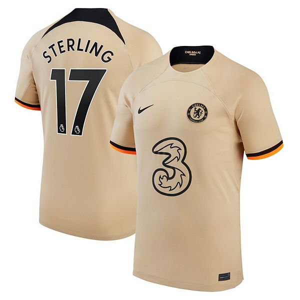 Men's Nike Raheem Sterling Gold Chelsea 2022/23 Third Breathe Stadium  Replica Player Jersey