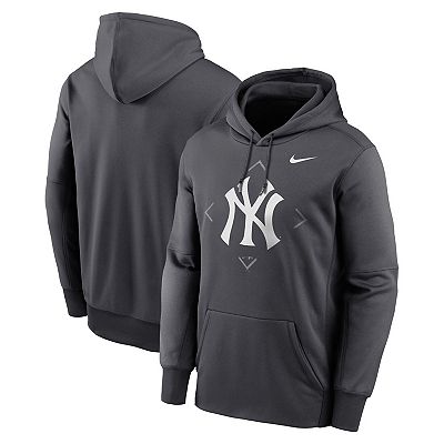 Men s Nike Anthracite New York Yankees Bracket Icon Performance Pullover Hoodie