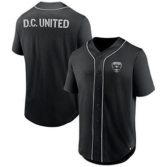 Men's Fanatics Branded Black D.C. United Third Period Fashion Baseball Button-Up Jersey