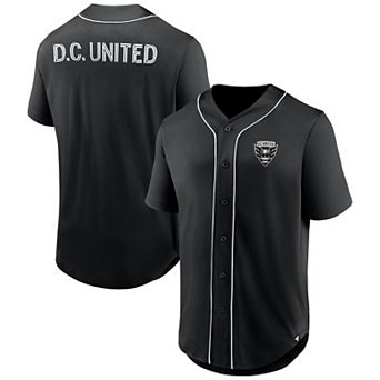 Men's Fanatics Branded Black D.C. United Third Period Fashion Baseball Button-Up Jersey