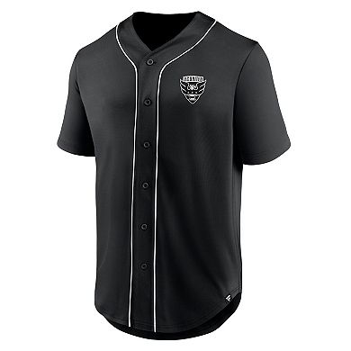 Men's Fanatics Branded Black D.C. United Third Period Fashion Baseball Button-Up Jersey