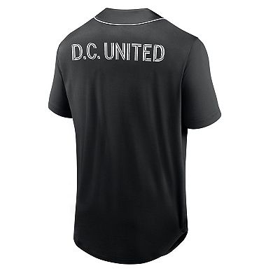 Men's Fanatics Branded Black D.C. United Third Period Fashion Baseball Button-Up Jersey