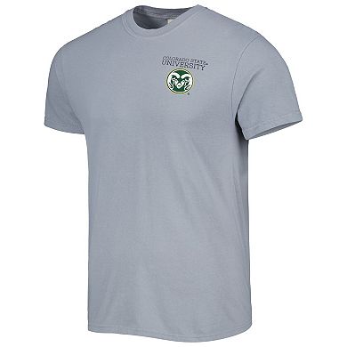 Men's Gray Colorado State Rams Campus Scenery Comfort Color T-Shirt
