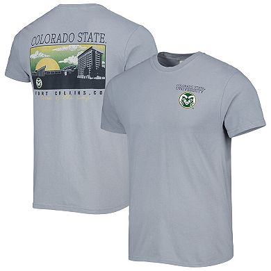 Men's Gray Colorado State Rams Campus Scenery Comfort Color T-Shirt