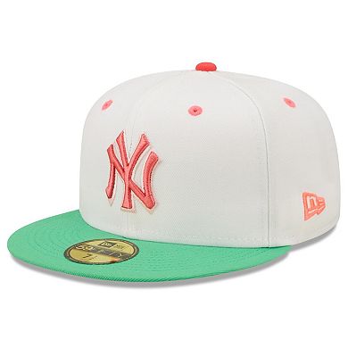 Men's New Era White/Green New York Yankees 1999 World Series Watermelon Lolli 59FIFTY Fitted Hat